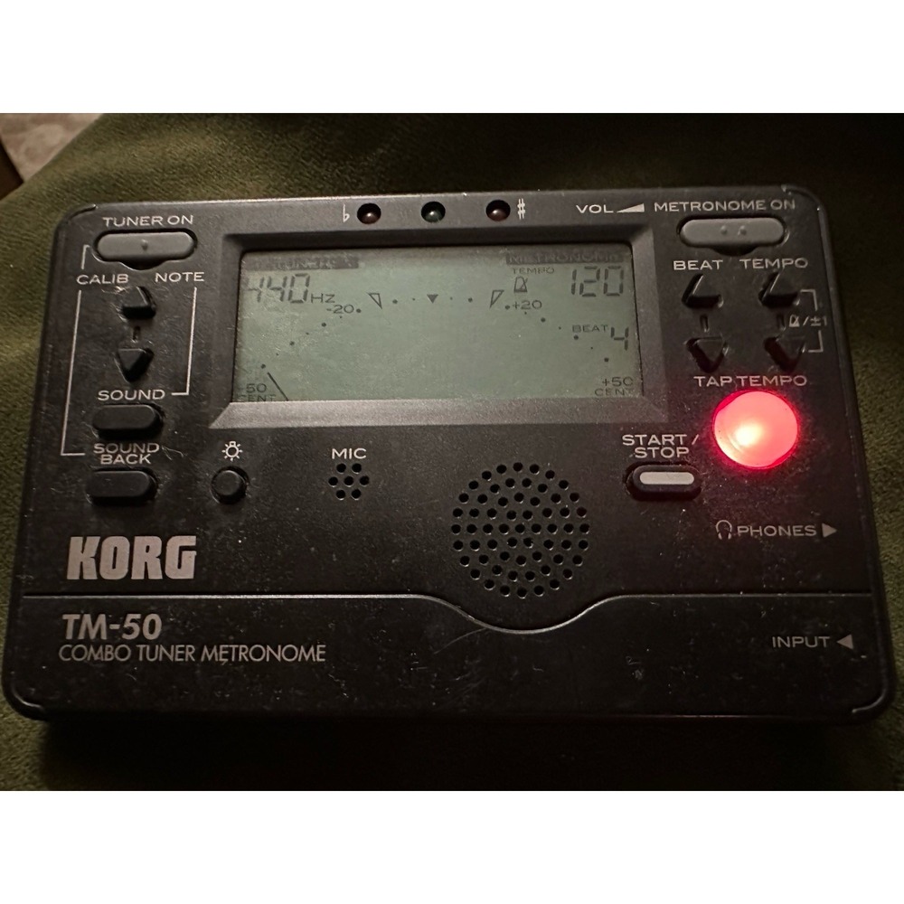 KORG TM-50 Combo Instrument Tuner and Metronome TESTED. WORKS.